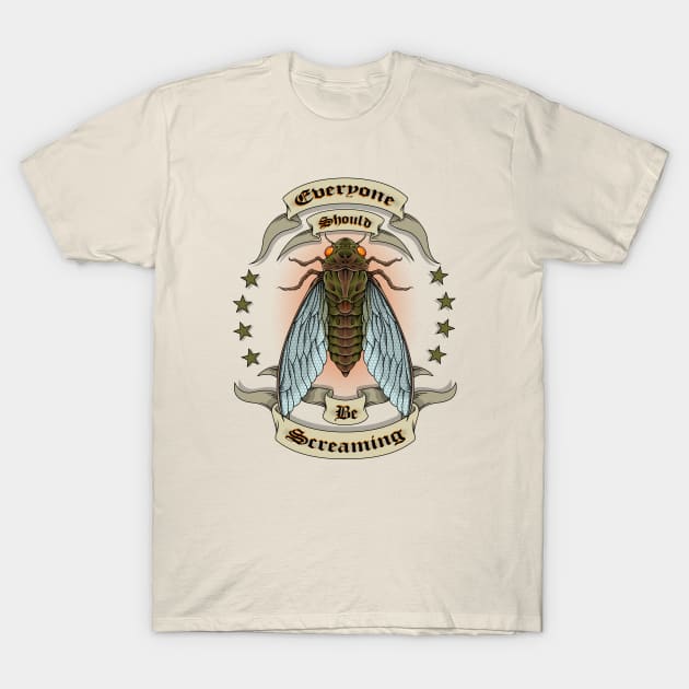 Cicada Scream T-Shirt by davemyersillustration